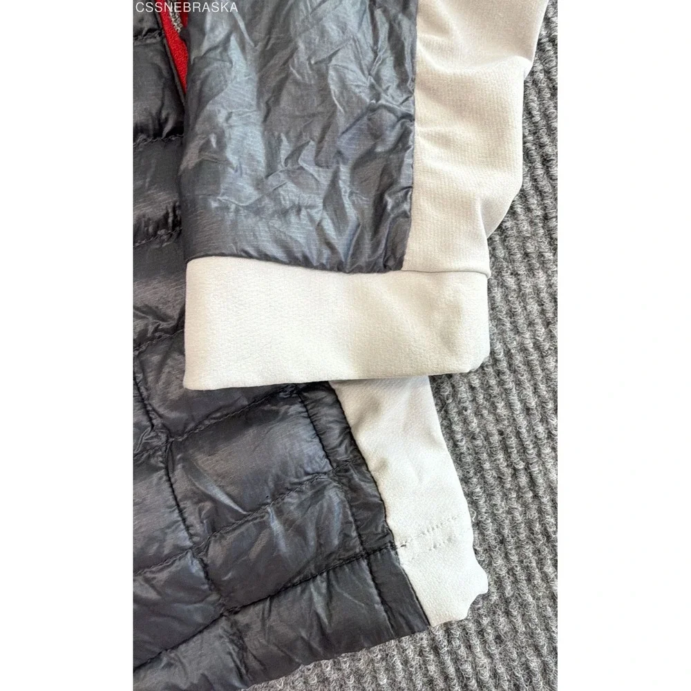 The North Face Men's Gray Black Hybrid Quilted Insulated Full Zip Jacket Sz L